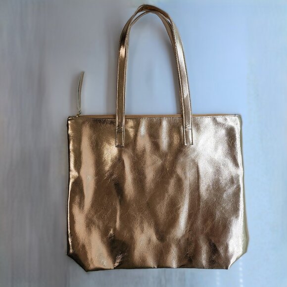 Metallic Zippered Tote Bag - Picture 2 of 5